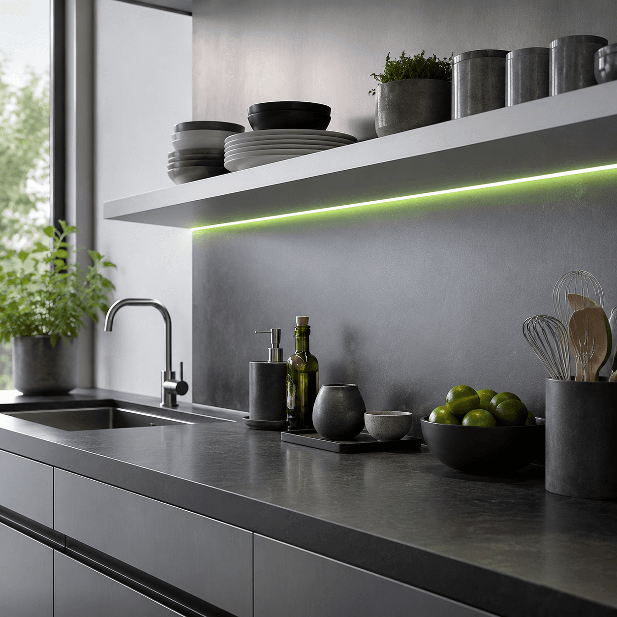 Lime Line modern kitchen mood