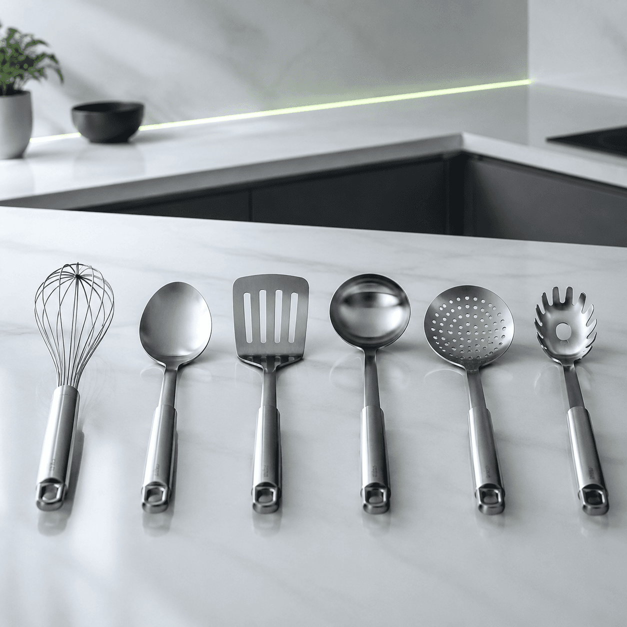 Brushed Steel Utensils